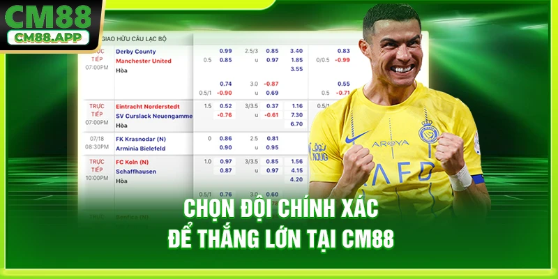 Chọn đội chính xác để thắng lớn tại CM88